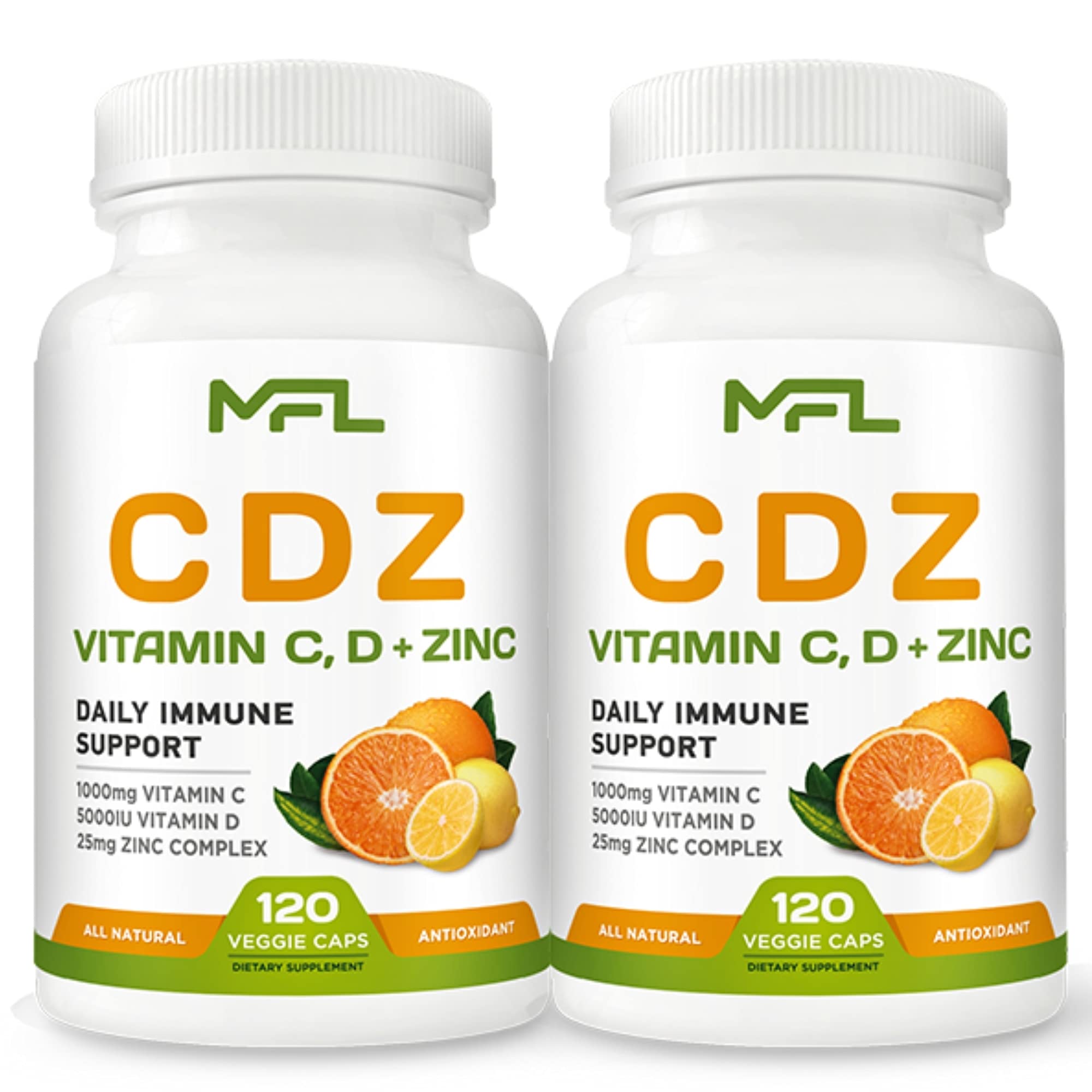 Amazon.com: MUSCLE FOOD LABS 2 Pack, C D Z | Vitamin C, 1000mg